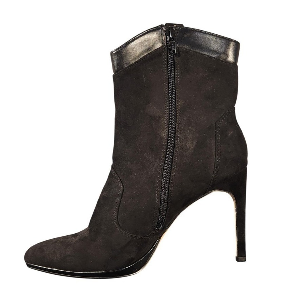 Rock & Republic Ankle Booties Womens Size 9.5 Black Faux Suede Stiletto Zip